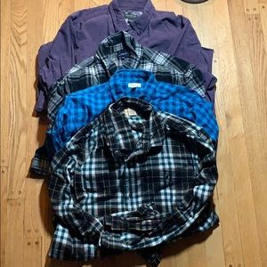 LOT of 4 Long Sleeve Button Down Shirts